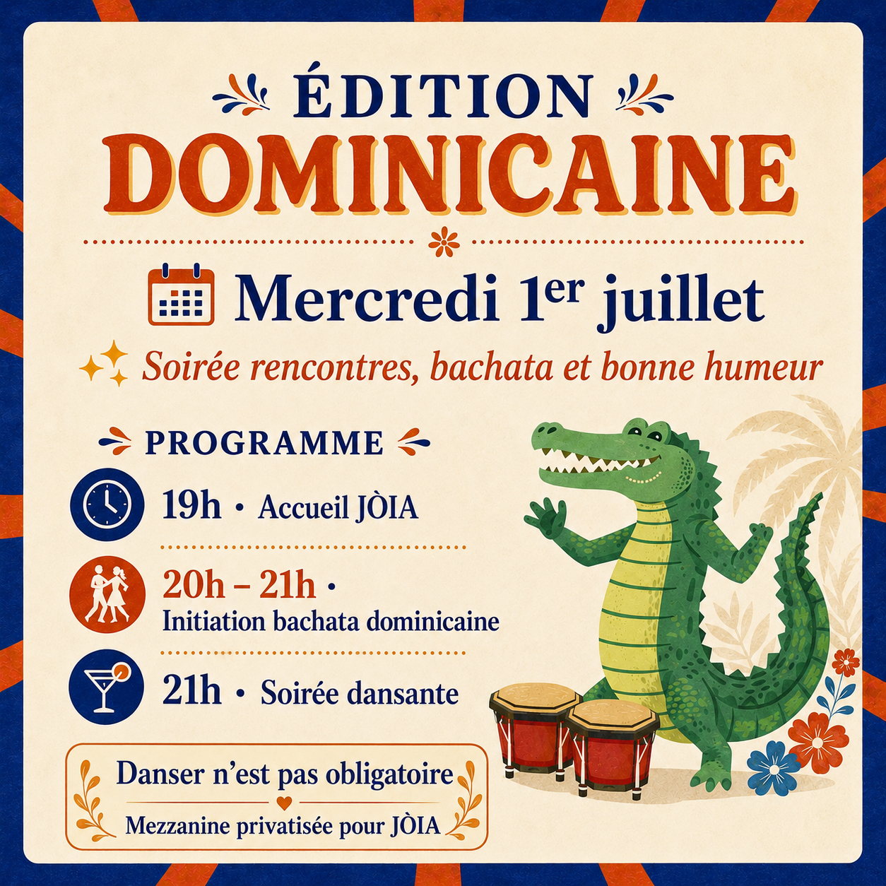 Soirée dominicaine ! Mercredi 1er juillet dès 19h I Bachata, merengue, kompa