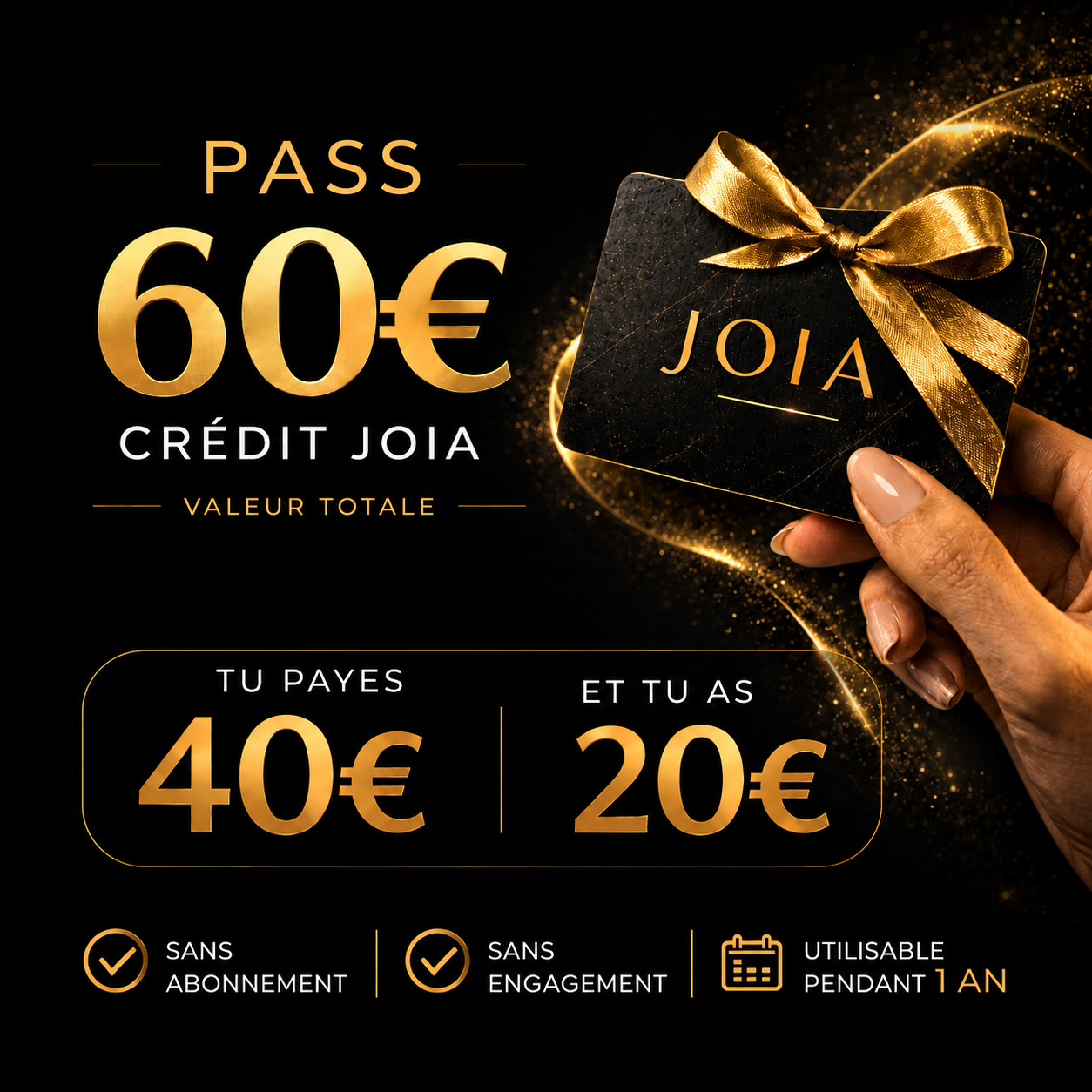 Coupon JÒIA | 40 € -> 60€